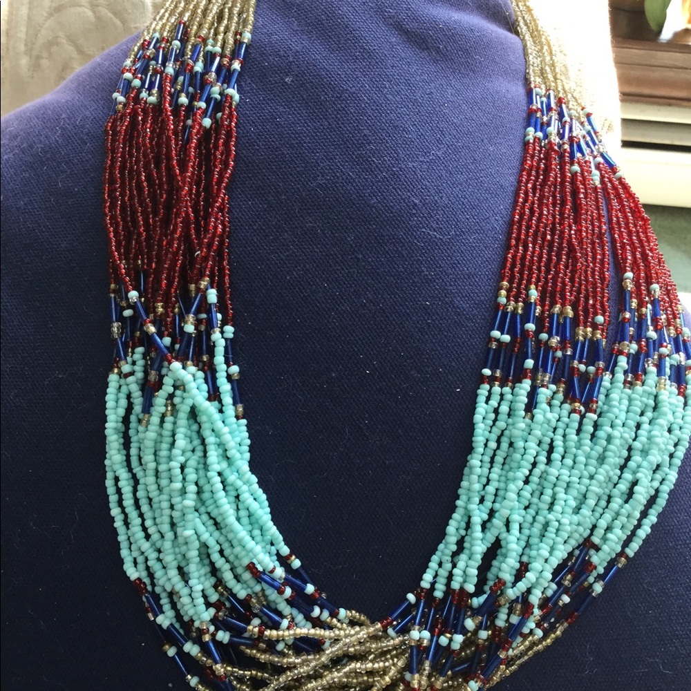 Beaded hanging necklace